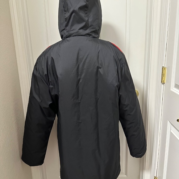 Adidas Long Stadium Sports Soccer Winter Coat Jacket Black Unisex X-Small - Picture 3 of 16